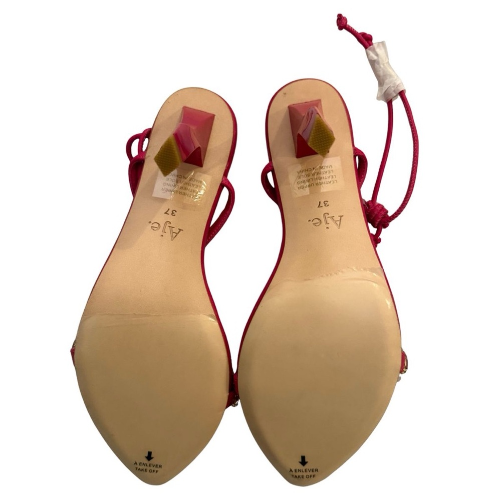 Aje Women's Jewel Sculptural Strappy Heel Fuchsia Pink Size 37 (7 women) - Picture 4 of 5